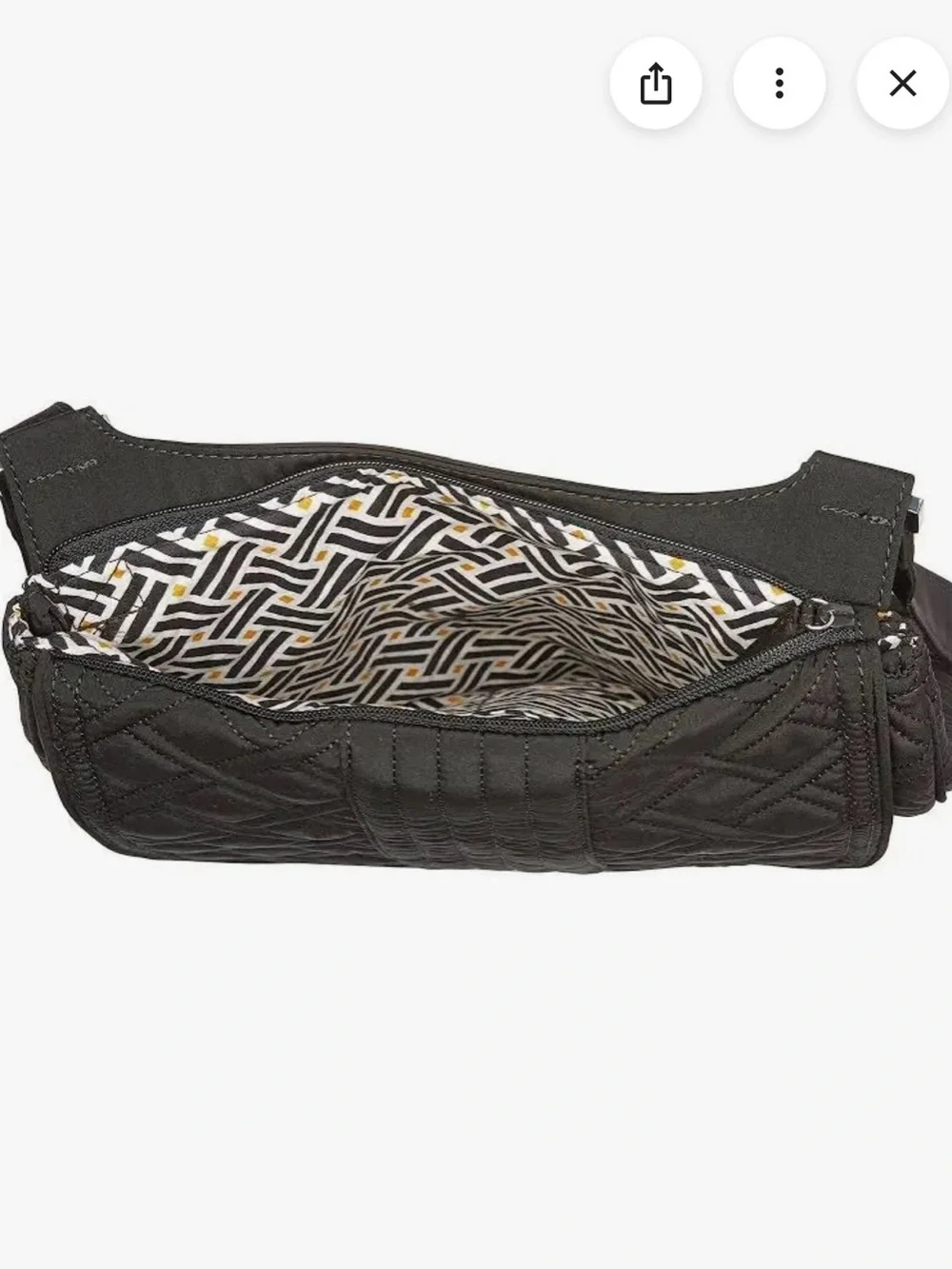 Vera Bradley Mailbag Classic Black Quilted